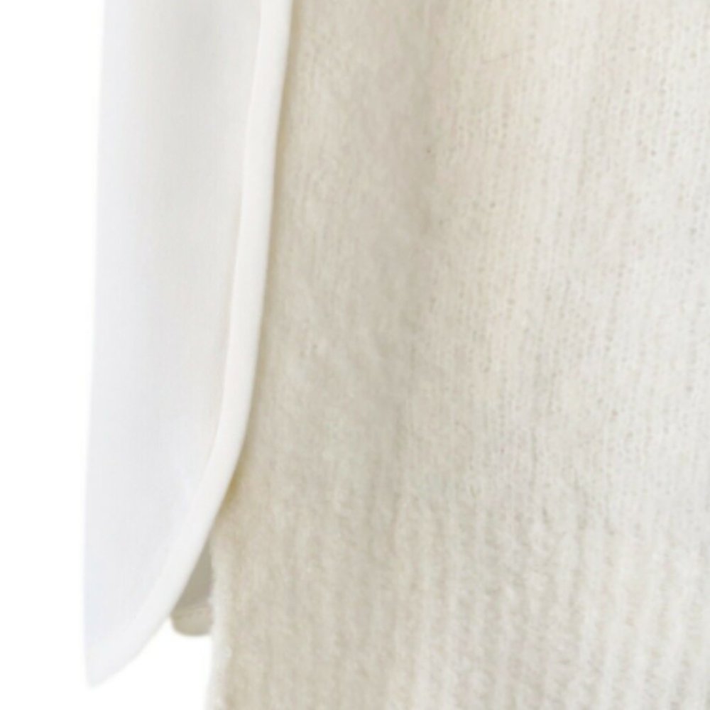 Theory Wool Silk Rolleena Curlique Ivory Sweater - Picture 5 of 11
